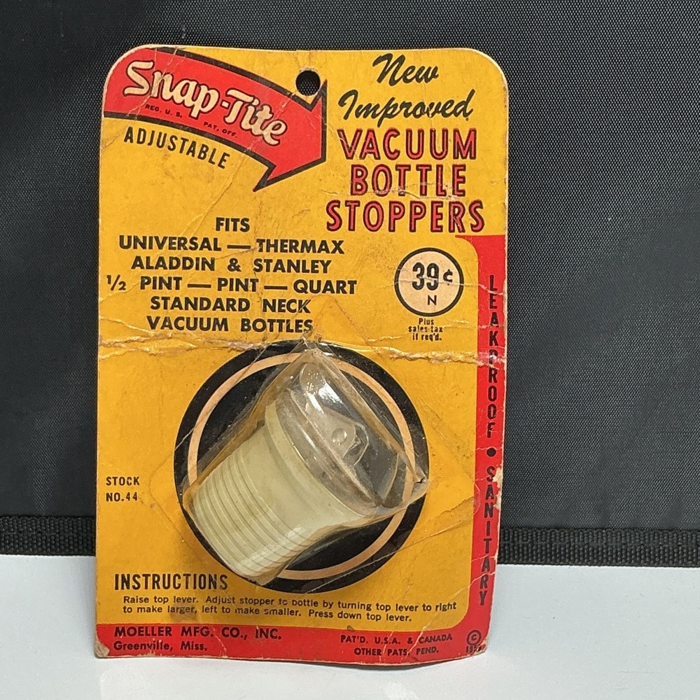 Vtg Aluminum Snap-tite Adjustable Vacuum Bottle Stopper Sealed NOS